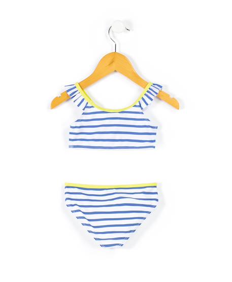 Maillot de bain fille Fond blanc raye bleu 2 - vertbaudet enfant 