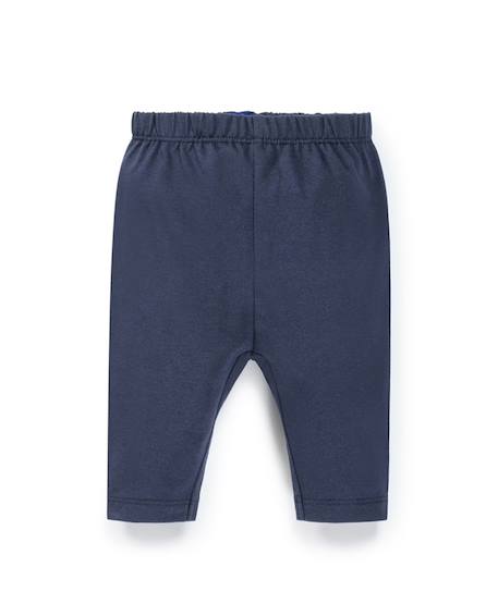 Ensemble robe + bas 100% coton bébé fille Fond blanc raye indigo 4 - vertbaudet enfant 