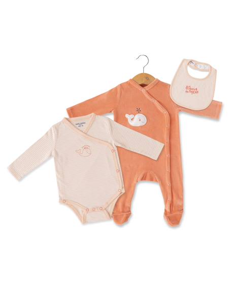 Ensemble bébé 3 pièces bébé fille Peche 2 - vertbaudet enfant 