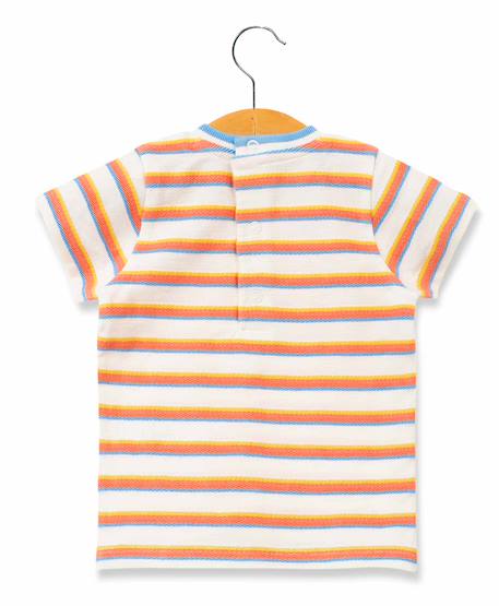 T-shirt manches courtes 100% coton bébé garçon Raye multicolore 2 - vertbaudet enfant 