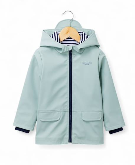 Ciré imperméable à capuche fille Vert pale 3 - vertbaudet enfant 