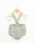 Ensemble salopette + haut 100% coton bébé garçon Fond naturel raye kaki 2 - vertbaudet enfant 