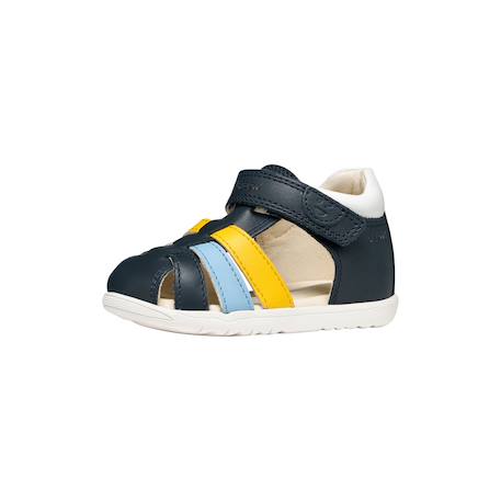 Sandales en cuir  à scratch Marine   jaune foncé+Marron   marine+Rose clair   pink 2 - vertbaudet enfant 