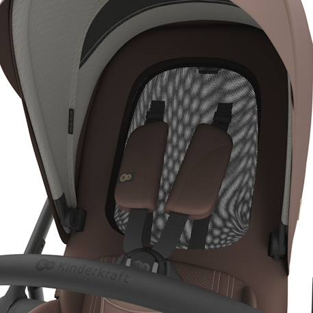 Poussette 3-en-1 PRIME 3 légère avec grandes roues 8/12, conduite à une main, memory buttons, siège été avec panneau mesh, pliage compact, habillage pluie, moustiquaire, siège-auto mink pro 2 inclus Beige+Brun+Noir+Vert 11 - vertbaudet enfant 