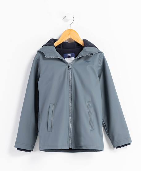 Ciré imperméable à capuche garçon Gris ardoise 2 - vertbaudet enfant 