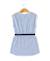 Robe manches courtes 100% coton fille Fond blanc raye indigo 2 - vertbaudet enfant 
