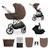Poussette 3-en-1 PRIME 3 légère avec grandes roues 8/12, conduite à une main, memory buttons, siège été avec panneau mesh, pliage compact, habillage pluie, moustiquaire, siège-auto mink pro 2 inclus Beige+Brun+Noir+Vert 7 - vertbaudet enfant 