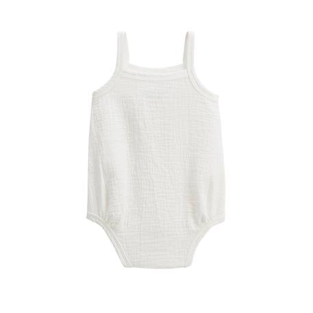 Lot de 2 barboteuses bloomer bébé en gaze de coton praline Ecru 5 - vertbaudet enfant 