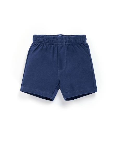 Ensemble short + haut 100% coton bébé garçon Fond blanc raye bleu 4 - vertbaudet enfant 