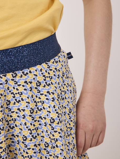 Jupe short 100% coton fille Imprime bleu fond grege 2 - vertbaudet enfant 