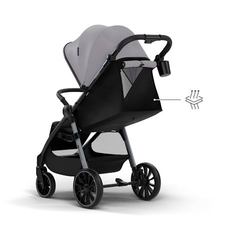 Poussette GRANDE 2  avec grandes roues amorties, click&fold pliage à une main, siège spacieux, harnais 5 points, arceau de sécurité, poignée réglable, porte-gobelet, jusqu’à 22 kg . Beige+Gris+Noir+Rouge+Vert 10 - vertbaudet enfant 