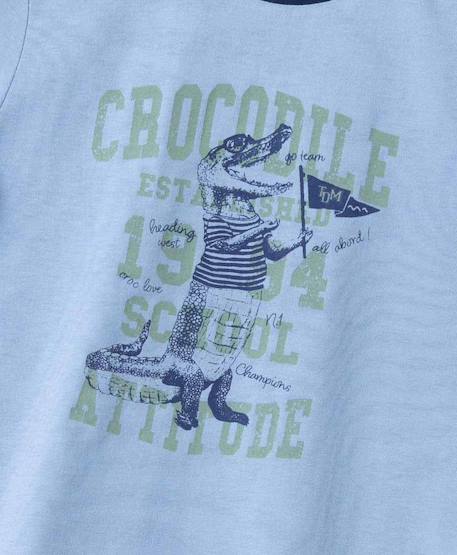 T-shirt manches courtes 100% coton garçon Bleu 2 - vertbaudet enfant 