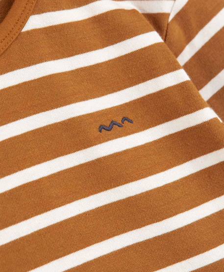 Mariniere manches longues 100% coton garçon Fond camel raye grege 3 - vertbaudet enfant 