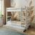Lit superposé avec sommier gigogne bois massif aaron Blanc+Bois naturel 5 - vertbaudet enfant 