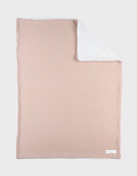 Couverture en coton biosherpa Beige+Bleu+Marron+Rose 19 - vertbaudet enfant 