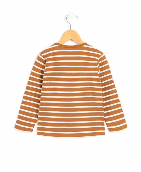 Mariniere manches longues 100% coton garçon Fond camel raye grege 2 - vertbaudet enfant 