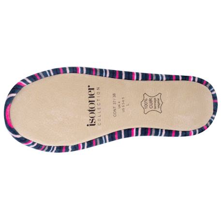 Chaussons ballerines ultra confortables, en coton biologique et semelle en cuir, détail grand nœud Rayuresbleues 5 - vertbaudet enfant 