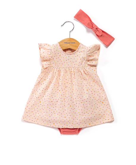Ensemble robe + bas 100% coton bébé fille Imprime 1 - vertbaudet enfant 