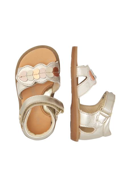 Sandales en cuir avec coeur firun Platine- 4 - vertbaudet enfant 
