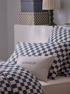 Linge de maison et décoration-Décoration-Housse de coussin petits carreaux brodée