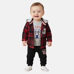 -Ensemble bébé t-shirt manches longues avec veste et pantalon