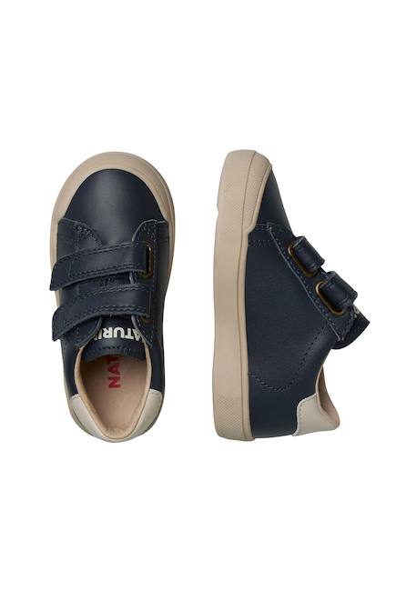 Baskets en cuir eindhoven 2 vl. Bleu foncé-+Marron-vert-+Noir-or- 4 - vertbaudet enfant 