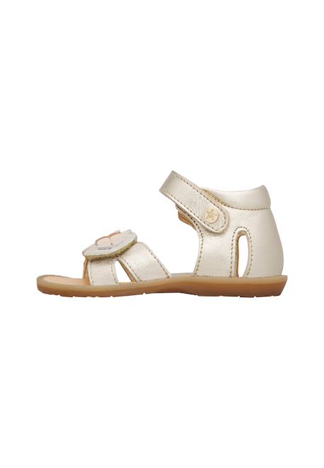 Sandales en cuir avec coeur firun Platine- 3 - vertbaudet enfant 