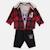 Ensemble bébé t-shirt manches longues avec veste et pantalon Gris+Rouge 12 - vertbaudet enfant 
