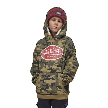 Garçon-Pull, gilet, sweat-Sweat  camo à capuche relax fit kool
