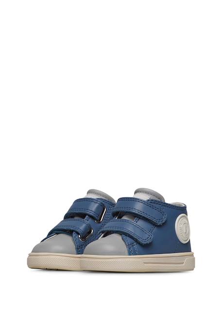 Baskets en cuir michael 3. Bleu-+Gris tourterelle- 5 - vertbaudet enfant 