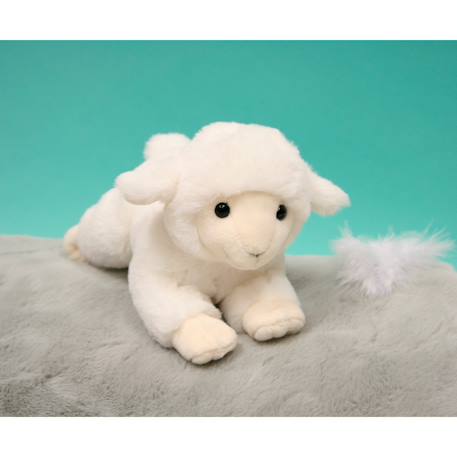 Peluche - peluche agneau douceur beige - 20 cm Blanc 5 - vertbaudet enfant 