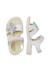 Sandales en cuir avec fleurs Mieli Blanc- 4 - vertbaudet enfant 