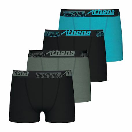 Lot de 4 boxers garçon ecopack sport Noir-bleu-vert 1 - vertbaudet enfant 