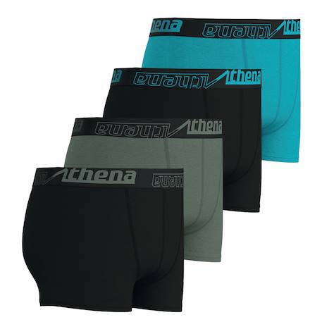 Lot de 4 boxers garçon ecopack sport Noir-bleu-vert 2 - vertbaudet enfant 