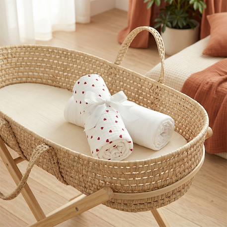 Lot de 2 draps housses couffin en gaze de coton lovio Bleu+Rouge 8 - vertbaudet enfant 