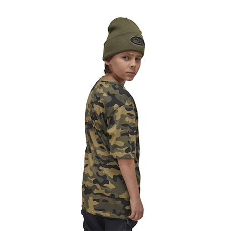 T-shirt  camo à col rond et manches courtes relax fit relax Vert/rouge/blanc 2 - vertbaudet enfant 