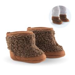 Jouet-Poupons et poupées-Bottes moumoute marron pour poupon 36 cm