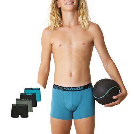 Lot de 4 boxers garçon ecopack sport Noir-bleu-vert 4 - vertbaudet enfant 
