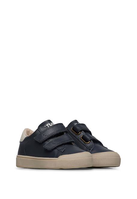 Baskets en cuir eindhoven 2 vl. Bleu foncé-+Marron-vert-+Noir-or- 2 - vertbaudet enfant 