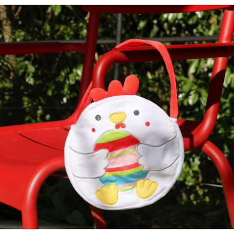 Peluche - bonbonnière œuf coloré 16 cm Blanc 2 - vertbaudet enfant 