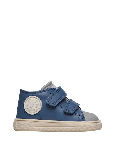 Baskets en cuir michael 3. Bleu-+Gris tourterelle- 1 - vertbaudet enfant 