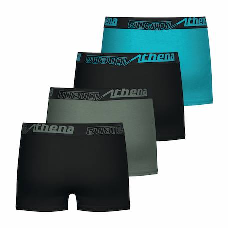 Lot de 4 boxers garçon ecopack sport Noir-bleu-vert 3 - vertbaudet enfant 