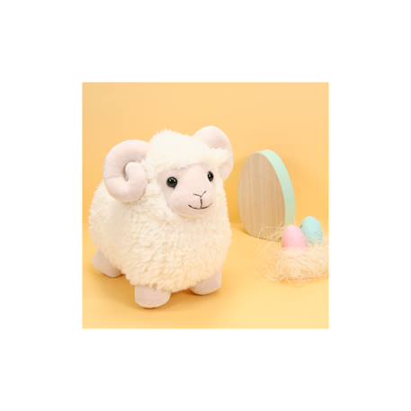 Peluche - peluche funny bélier crème - 30 cm Beige 5 - vertbaudet enfant 