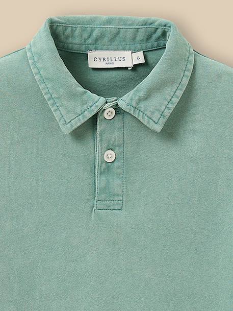 Polo garçon - coton biologique Menthe+Vieux rose 2 - vertbaudet enfant 