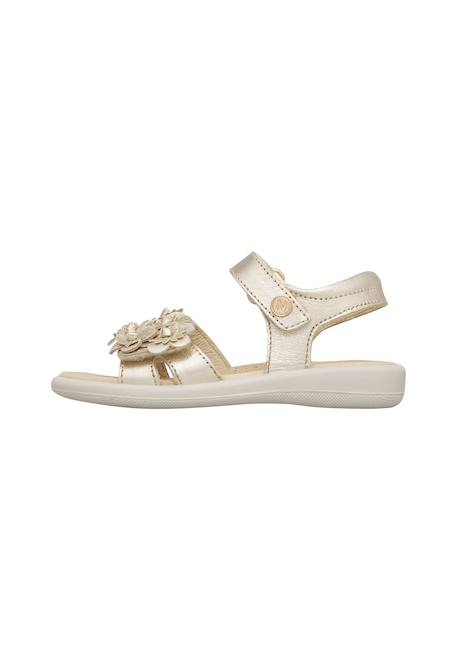 Sandales en cuir avec fleurs Brahma Platine- 3 - vertbaudet enfant 