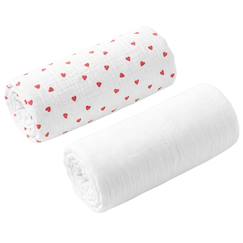 Linge de maison et décoration-Lot de 2 draps housses couffin en gaze de coton lovio