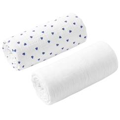 Linge de maison et décoration-Lot de 2 draps housses couffin en gaze de coton lovio