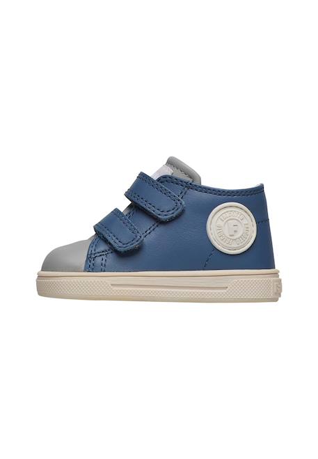 Baskets en cuir michael 3. Bleu-+Gris tourterelle- 3 - vertbaudet enfant 