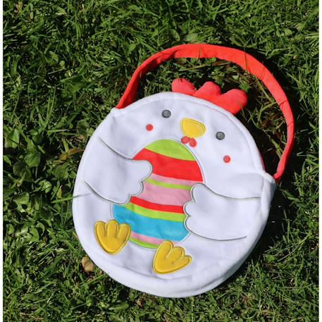 Peluche - bonbonnière œuf coloré 16 cm Blanc 3 - vertbaudet enfant 