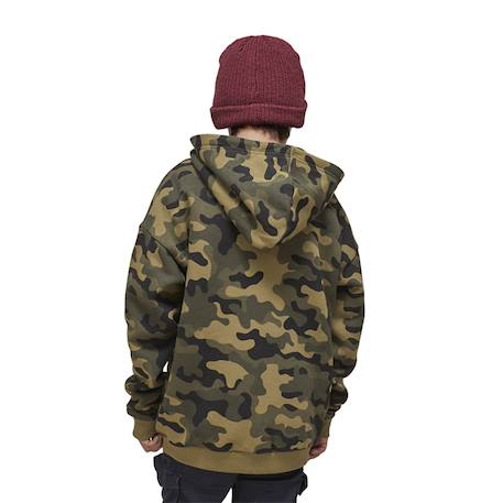 Sweat  camo à capuche relax fit kool Vert/rouge/blanc 2 - vertbaudet enfant 